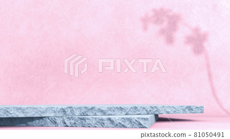 Studio with orchid flower shadow on pink wall. The Studio with orchid flower shadow on pink wall. The 81050491