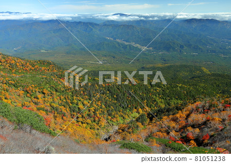 長野縣木曾郡木曾町,從禦嶽山登山道看紅葉與群山 長野縣木曾郡木曾町,從禦嶽山登山道看紅葉與群山 81051238