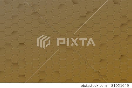 Abstract gold hexagon texture. Honeycomb background. Vector illustration 81051649