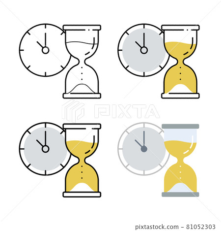 Timer and hourglass Hand-painted and basic line and flat paint set 81052303