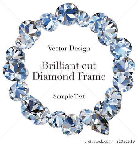Brilliant cut diamond frame with sample letters Vector cutout 81052519