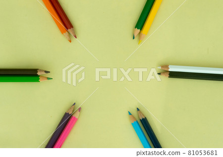 Color pencil background photography. Multi colored pencil pointing image backgrounds. Copy Space Color pencil background photography. Multi colored pencil pointing image backgrounds. Copy Space 81053681