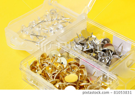 Pushpins, pushpins, pushpins, needles, stabs, stationery, stationery, offices, pins, household goods, gold 81053831