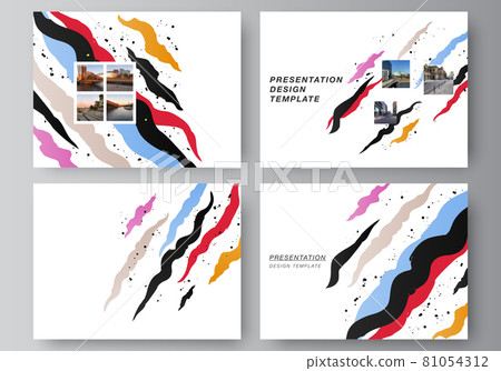 Vector layout of the presentation slides design business templates, multipurpose template for presentation brochure, brochure cover, business report, agency, corporate, portfolio, pitch deck, startup. 81054312