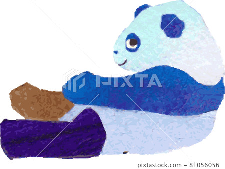 可愛的熊貓矢量圖 81056056