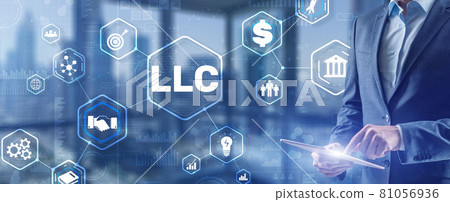 Limited Liability Company concept. Businessman touched LLC Limited Liability Company concept. Businessman touched LLC 81056936