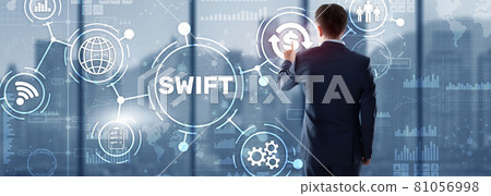 SWIFT. Society for Worldwide Interbank Financial Telecommunications. Financial Banking regulation concept SWIFT. Society for Worldwide Interbank Financial Telecommunications. Financial Banking regulation concept 81056998