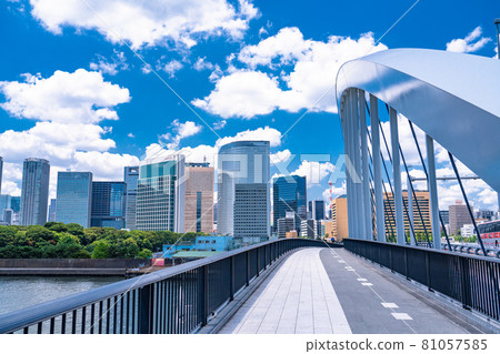 《Tokyo》 Summer Tokyo cityscape / office buildings and summer sky 81057585