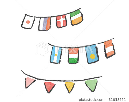 彩旗花環的插圖 81058231