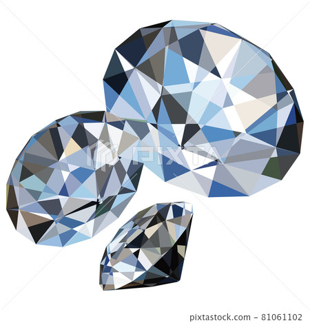 Brilliant cut diamond 3 points vector cutout - Stock Illustration ...