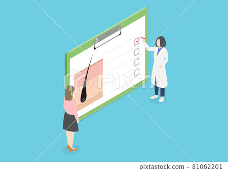 Illustration material of a woman receiving medical hair removal counseling 81062201