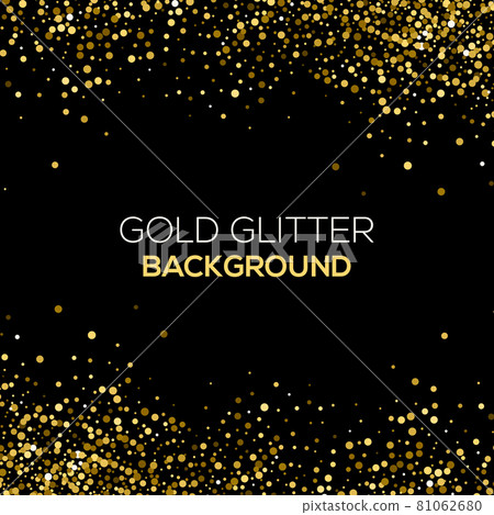 Gold confetti glitter on black background. Abstract gold dust glitter background. Golden explosion of confetti. Golden grainy abstract background. 81062680