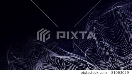 Wave Design Element Array of Glowing Dots Wave Shape Floating Wave Design Element Array of Glowing Dots Wave Shape Floating 81063059