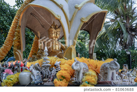 The Thao Maha Phrom Shrineis a shrine which houses a statue of Phra Phrom (Four faced god). The Thao Maha Phrom Shrineis a shrine which houses a statue of Phra Phrom (Four faced god). 81063688