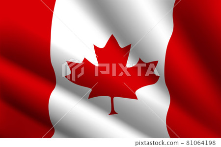 Closeup of rippled canada flag 81064198