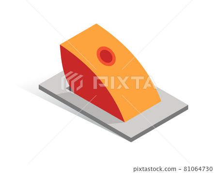 Isometric vector button. Isolated icon. Switcher in gray and orange color 81064730
