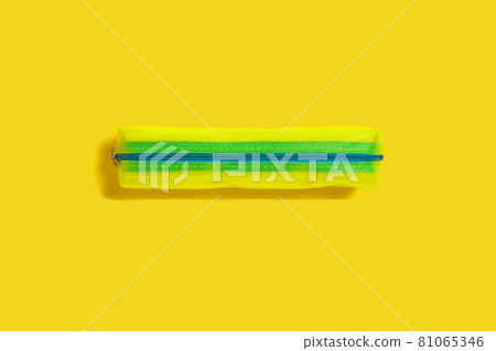 yellow pencil case. office and school accessories. school yellow pencil case. office and school accessories. school 81065346