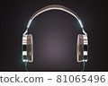 Retro headphones. 3d render illustration 81065496