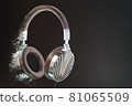 Retro headphones. 3d render illustration 81065509