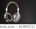 Retro headphones. 3d render illustration 81065511