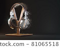 Retro headphones. 3d render illustration 81065518