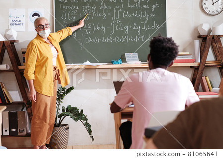 Teacher explaining the maths to students Teacher explaining the maths to students 81065641