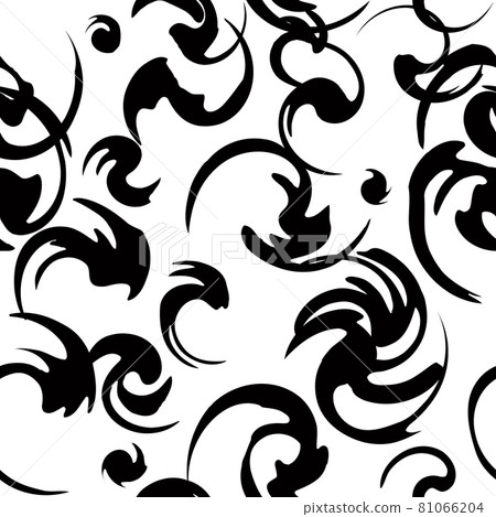 Pattern Handwritten style_Swirl pattern_Black and white pattern Vector 81066204