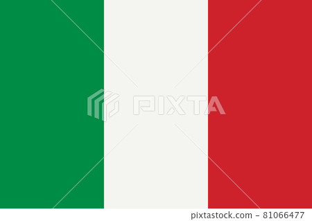 National flag of Italy original size and colors vector illustration, Italian flag or il Tricolore bandiera d'Italia, first tricolour cockade flag Italian Republic 81066477