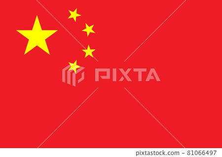 Flag of China original size and colors vector illustration, National Flag of the People's Republic of China, Five-starred Red Flag, Chinese Communist Revolution Flag of China original size and colors vector illustration, National Flag of the People's Republic of China, Five-starred Red Flag, Chinese Communist Revolution 81066497