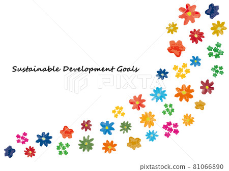 17 color watercolor flower icon line of SDGs image 17 color watercolor flower icon line of SDGs image 81066890