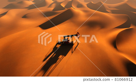 oil pump between sand dunes 81066912