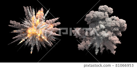 Air burst on black background 81066953