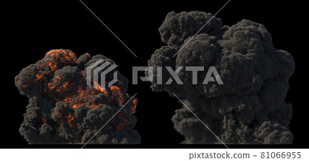Fuel explosion on black background Fuel explosion on black background 81066955