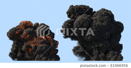 Fuel explosion on blue background Fuel explosion on blue background 81066956