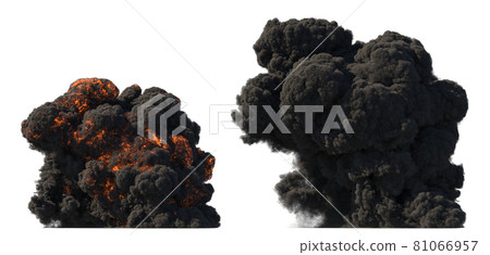 Fuel explosion on white background Fuel explosion on white background 81066957