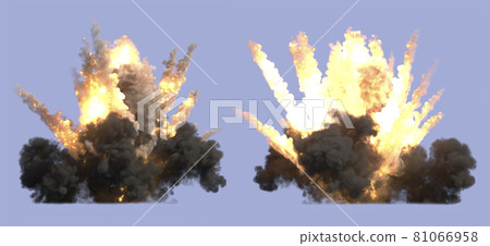Explosion on blue background Explosion on blue background 81066958