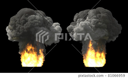 Explosions on blue, mushroom cloud Explosions on blue, mushroom cloud 81066959