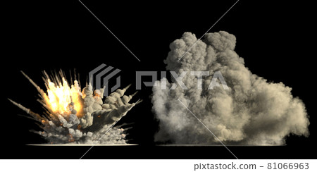 Big explosions on black 81066963