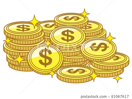 Illustration of coins piled up jerky 01 Illustration of coins piled up jerky 01 81067617