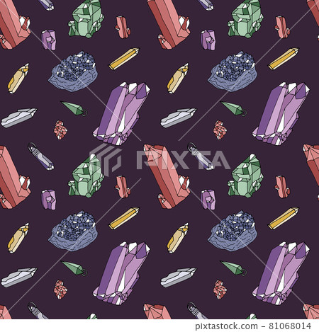 Seamless pattern with hand drawn colorful... - Stock Illustration ...