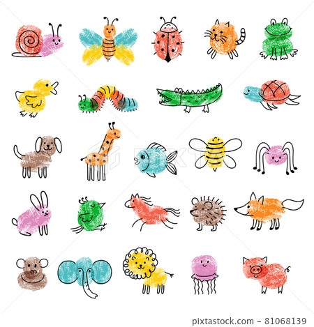 Fingerprints for kids. Game preschool education art with funny insects drawing paintings steps recent vector finger art templates collection Fingerprints for kids. Game preschool education art with funny insects drawing paintings steps recent vector finger art templates collection 81068139