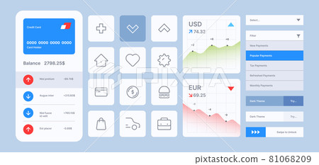 Web ui kit. Digital creativity graphics... - Stock Illustration ...