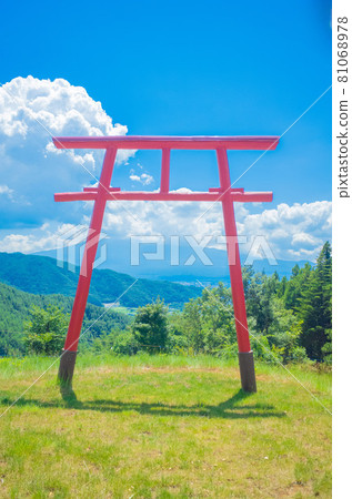 Torii in the sky on Lake Kawaguchi 81068978