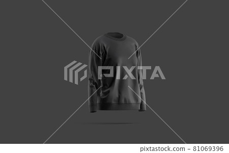 Blank black women sweatshirt mockup, dark background 81069396