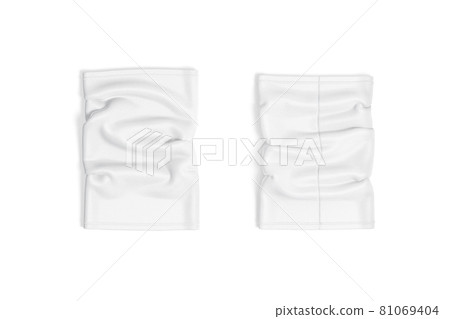 blank white neck gaiter mockup, front and back, top view 81069404