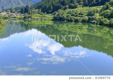 Summer Tadami Line and Tadami Village 81069770