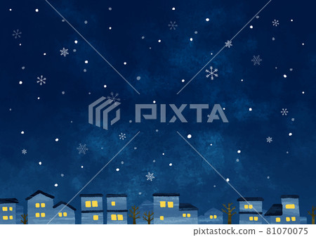 住宅區和夜間雪 81070075