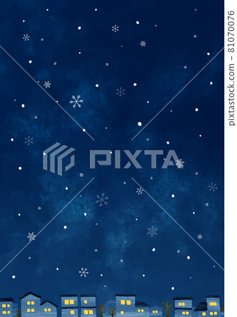 住宅區和夜間雪 81070076