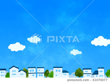Residential area and blue sky Residential area and blue sky 81070077