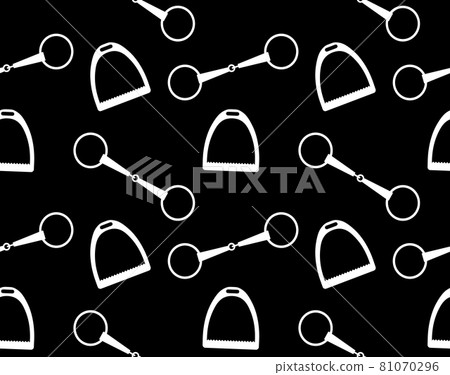 Vector seamless pattern of horse bit and stirrup Vector seamless pattern of horse bit and stirrup 81070296